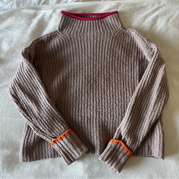 Anthropologie Sweaters - Anthropologie Maeve Taupe Tan Brown Turtleneck Mock Sweater Small
